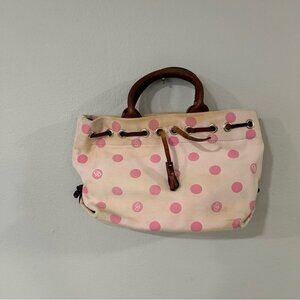 SOLD Dooney & Bourke Top Handle Satchel Light Pink Polka Dot Bag Purse